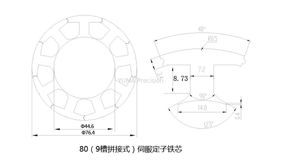 ブラシレスACサーボ鉄のための7.8mmポーランド人の電動機の固定子そして回転子の製造業者